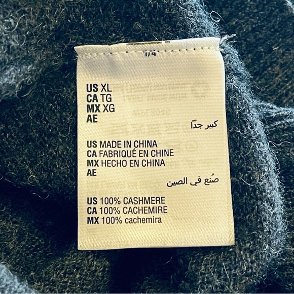 Club Room Luxury Cashmere Turtle Neck Sweater Heathered Dark Gray Women’s Sz XL - Picture 8 of 9